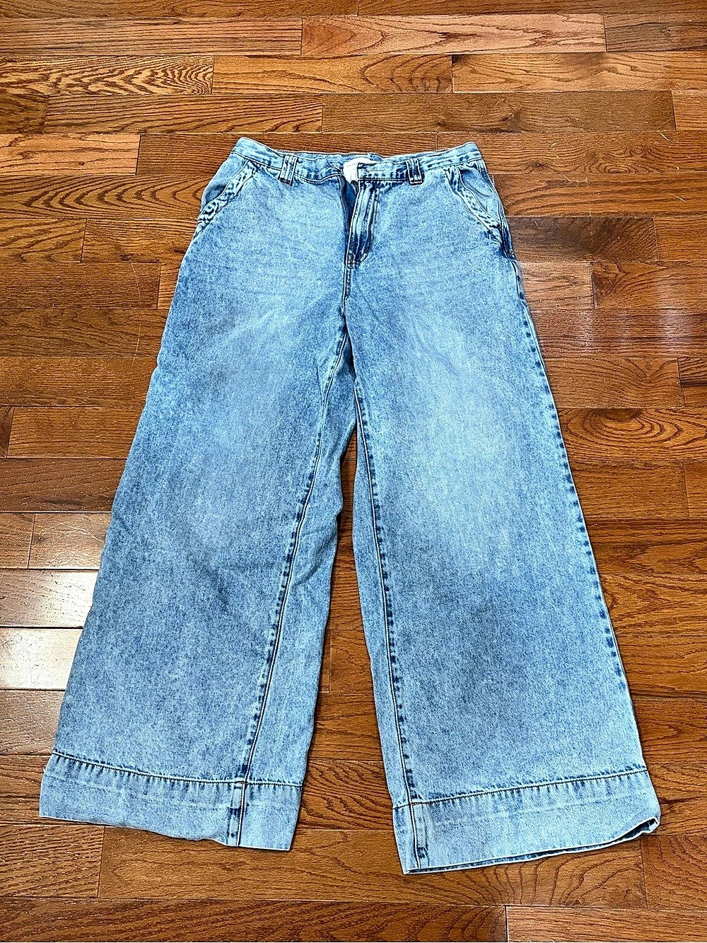 Habitual Shay High Rise Wide Leg Acid Wash Jeans Blue Waist 10/30